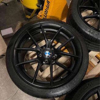 19" BMW WHEELS 5X120 STAGGERED GLOSS BLACK COMPETITION + TIRES(4)  NEW-WE FINANCE - Image 2