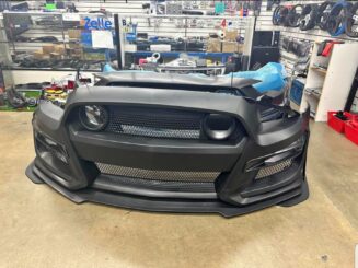Front Bumper Cover Compatible with 2013-2014 Ford Mustang Base & GT, Front Bumper Conversion Repla